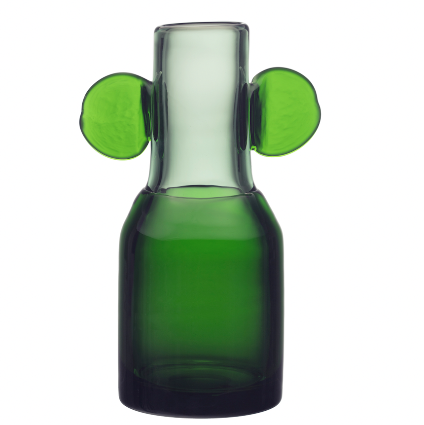 a green bottle with a green cap