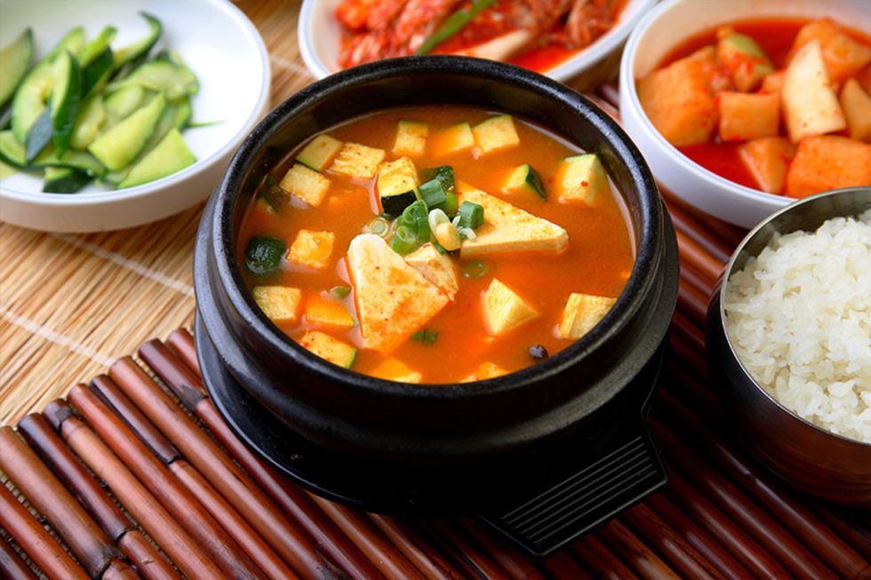 Dish, Food, Cuisine, Ingredient, Kimchi jjigae, Jjigae, Stew, Produce, Curry, Soup, 