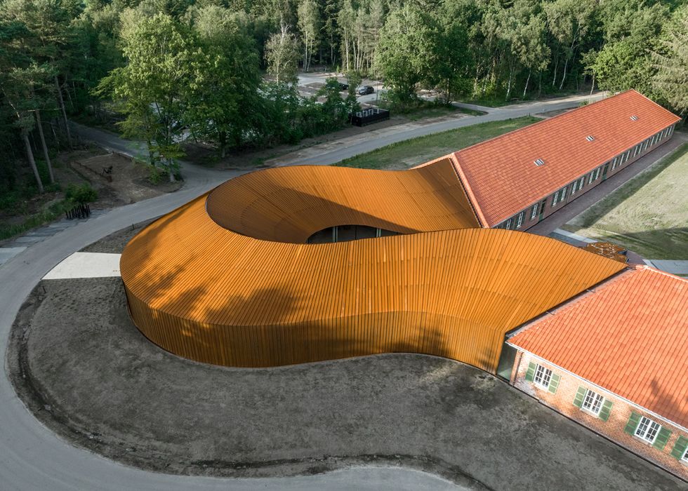 a building with a roof