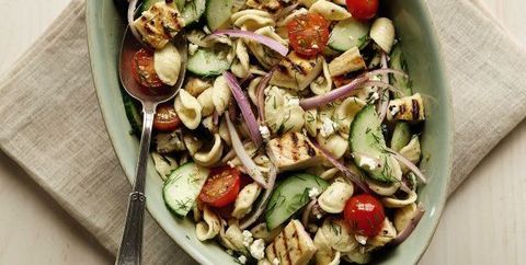 greek salad pasta meal prep