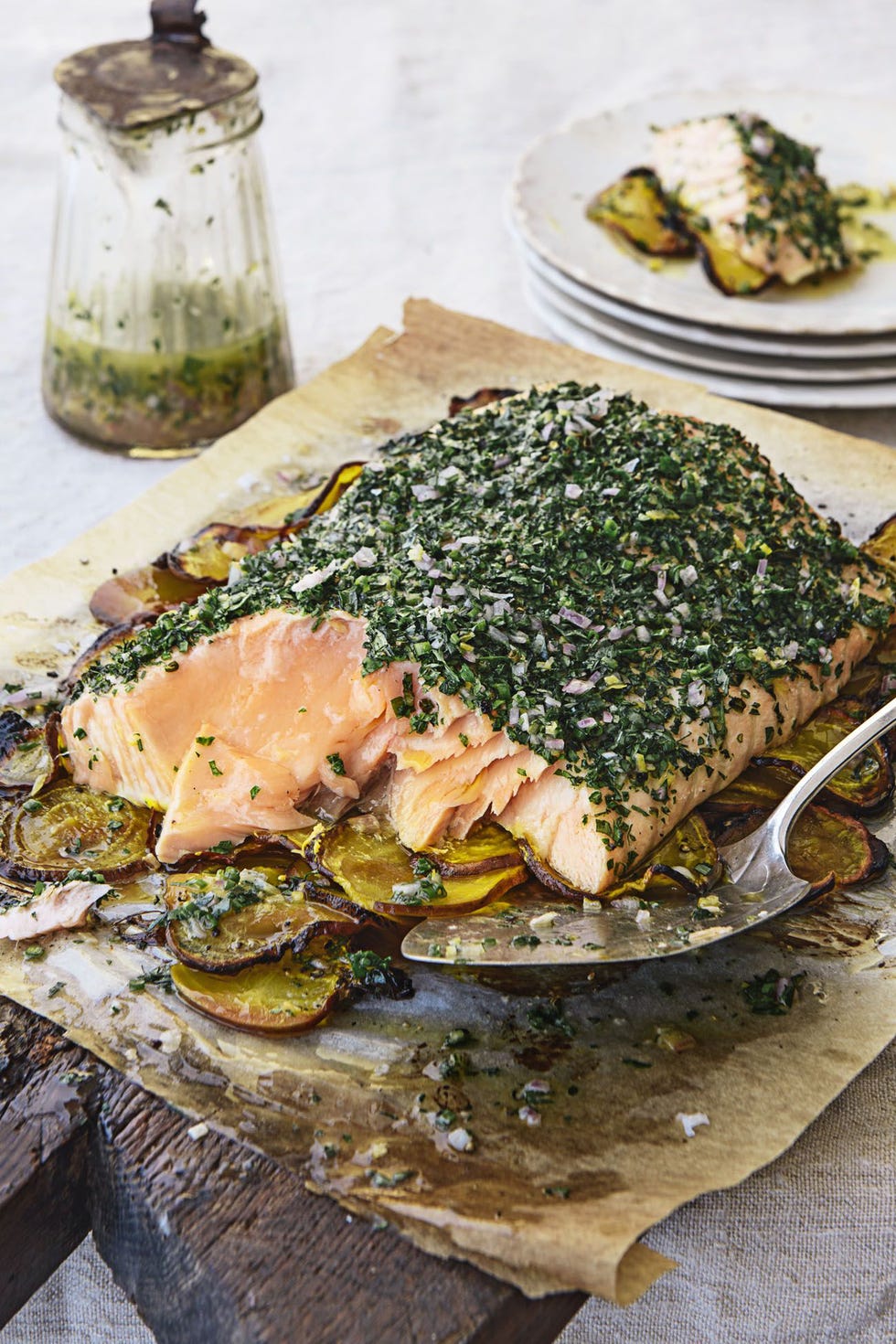 Roasted Salmon and Beets