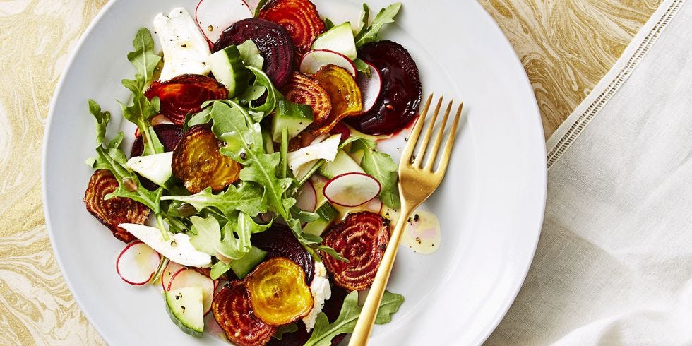 crispy beet and mozzarella salad