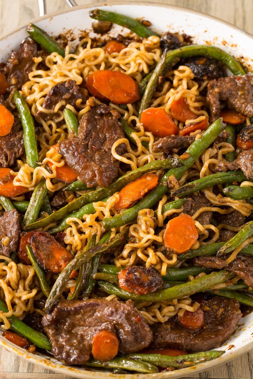 ginger beef stirfry with ramen