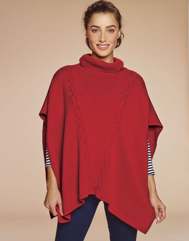 DIY Poncho Style Knit Pullover Sweater Outfit Pattern