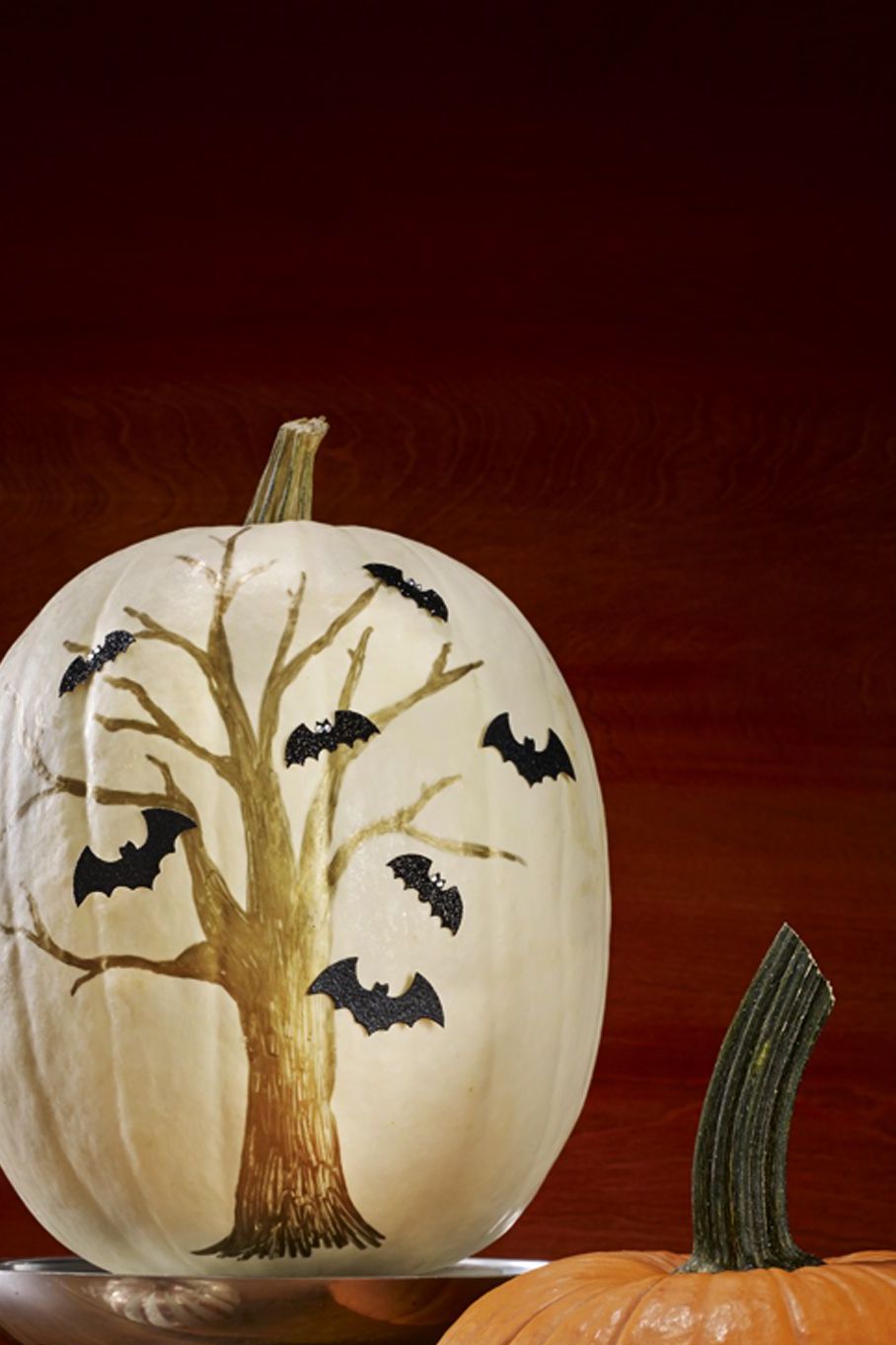pumpkin decorating ideas  bat tree pumpkin