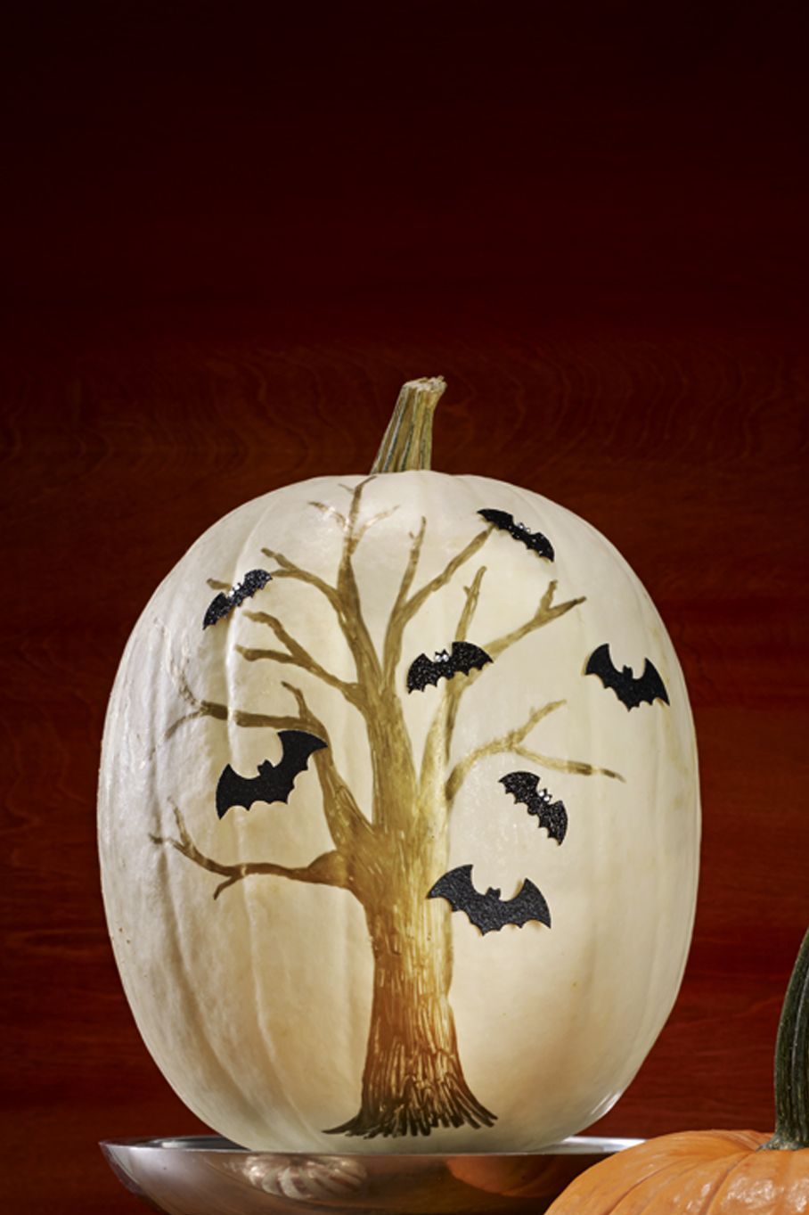 pumpkin decorating ideas  bat tree pumpkin
