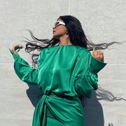 kylie jenner green dress instagram