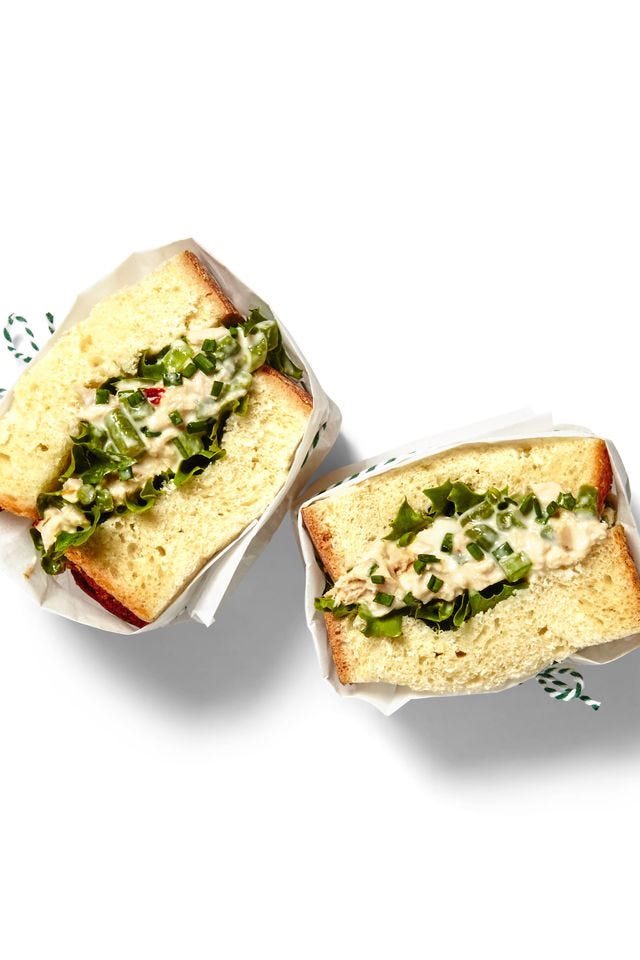 spicy tuna sandwich on thick white bread