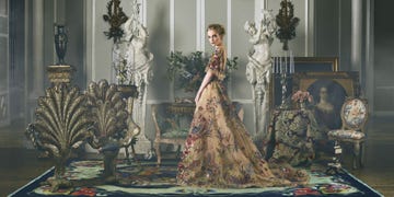 Fashion, Dress, Victorian fashion, Tree, Haute couture, Costume design, Textile, Gown, Plant, Collection, 