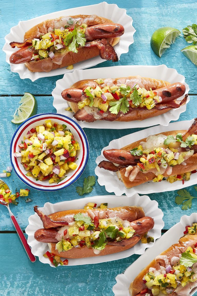 Hot Dogs with Pineapple Bacon Relish Recipe