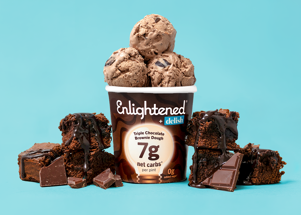 preview for Introducing Enlightened's New Triple Chocolate Brownie Dough Ice Cream