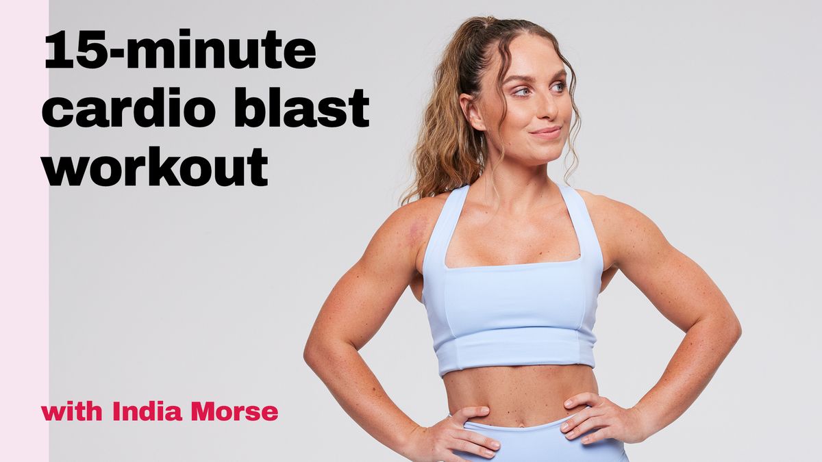 preview for 15-minute cardio blast workout with India Morse