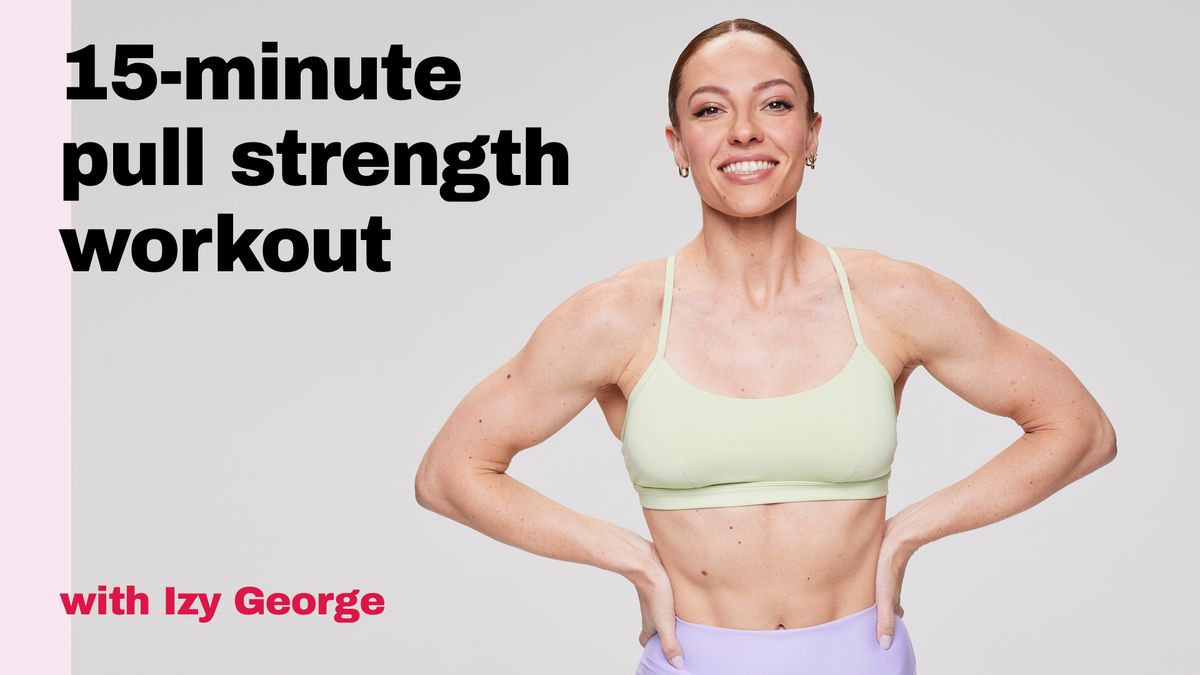 preview for 15-minute dumbbell pull workout with Izy George