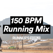 150 bpm songs, guy and girl running on rural trail