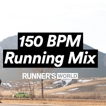 150 bpm songs, guy and girl calf-length running on rural trail