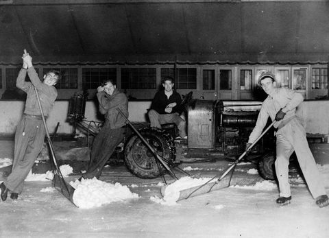 resurfacing ice at iceland with tractor and planer bill bevan may be the guy on far right