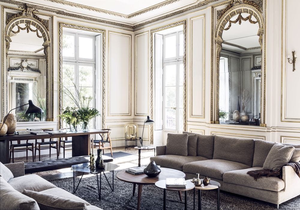 Historic features meet contemporary luxe in this lavish French apartment