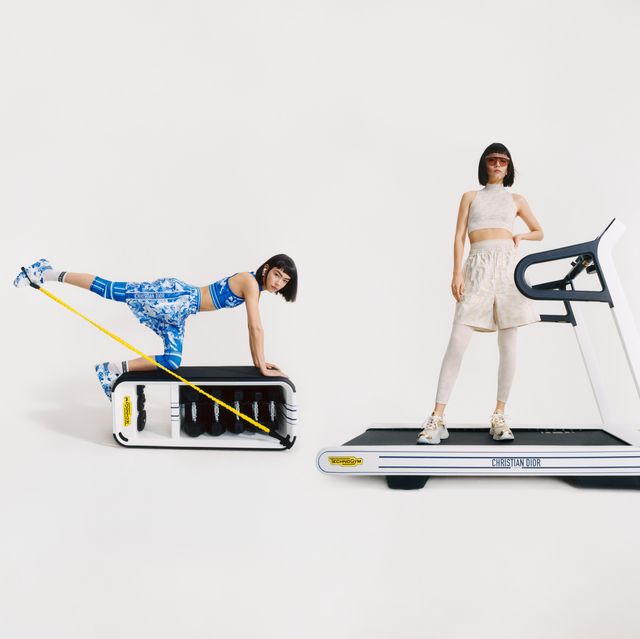 dior×technogym 限量合作推出健身器材，跑步機、啞鈴與健身球上印著dior！