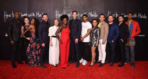 the stars of abc’s “how to get away with murder,” along with creator and executive producer pete nowalk and executive producers shonda rhimes, betsy beers and stephen cragg celebrated the series production wrap of “how to get away with murder” on february 8 at yamashiro in hollywood, calif