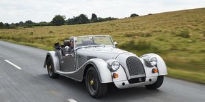 the last morgan plus 4 with a steel chassis after rolling off the line and onto the road