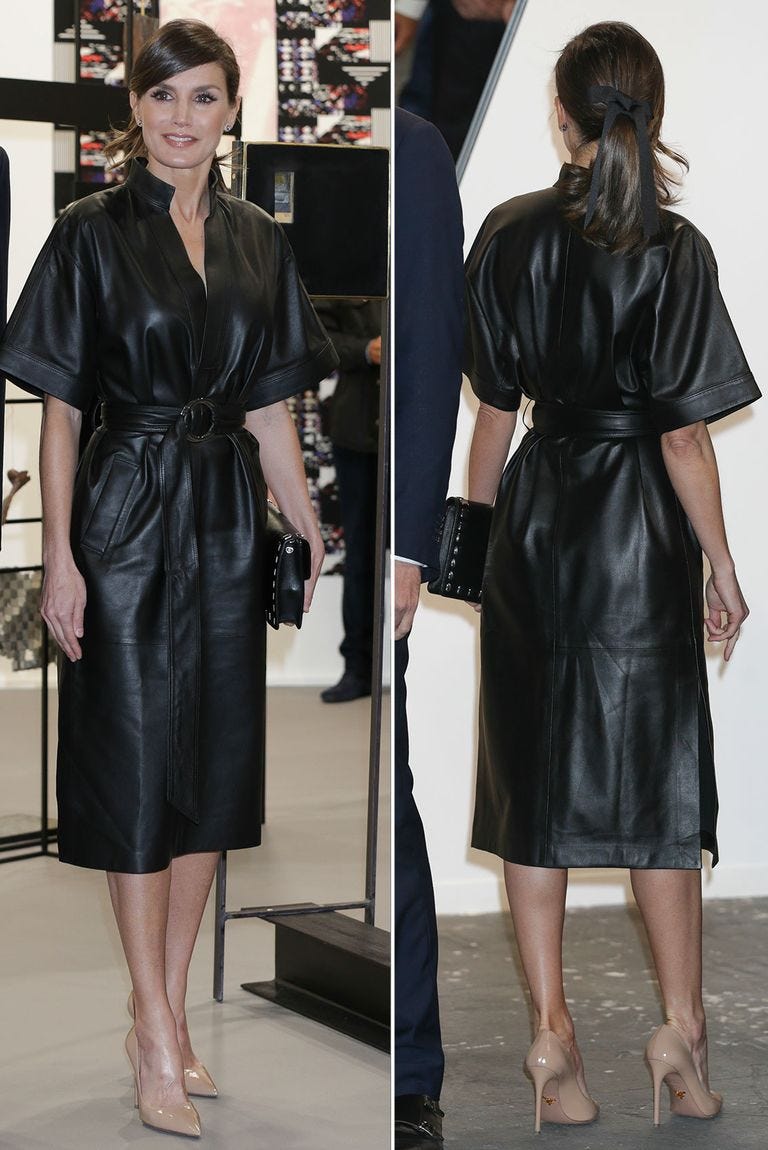 Clothing, Satin, Dress, Robe, Fashion, Fashion model, Textile, Leather, Nightwear, Little black dress, 