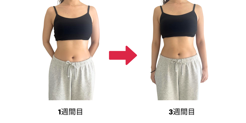 transformation over a threeweek period showing body changes