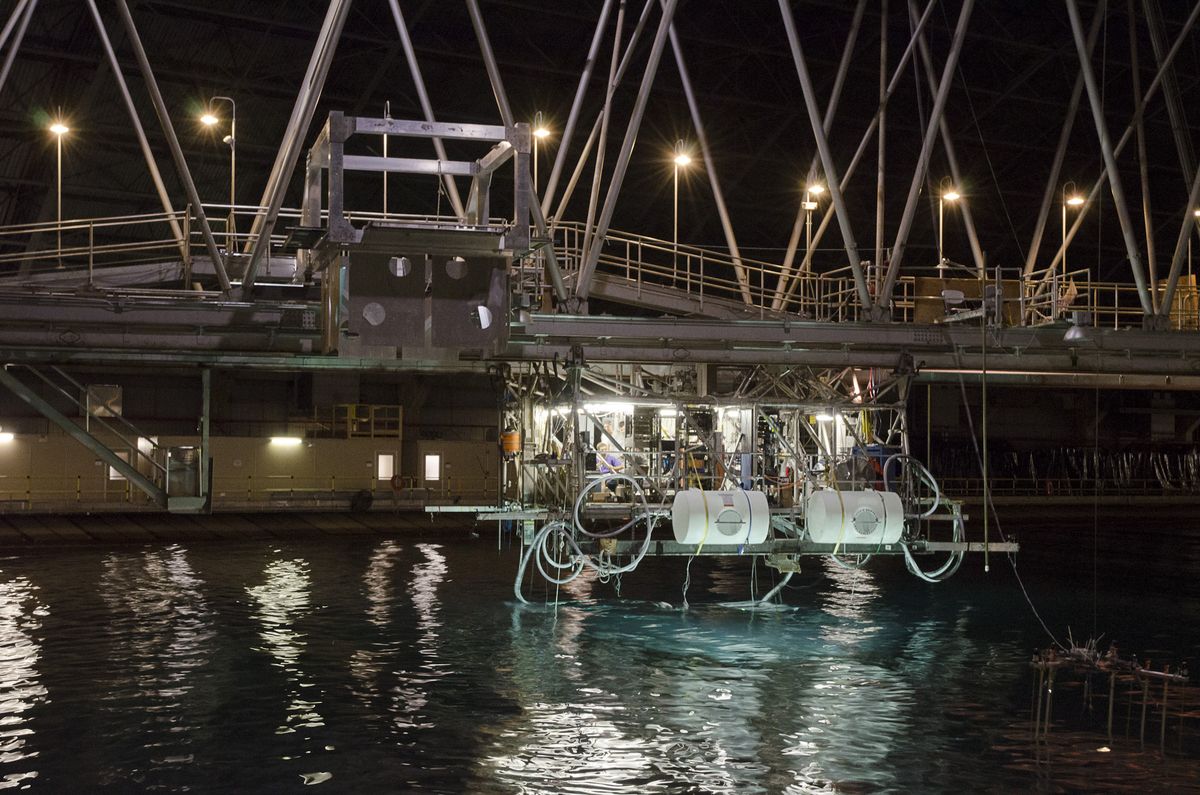 <em>The Wave Energy Prize competition in its final phase of testing at the Naval Surface Warfare Center, Carderock Division, hosted by the U.S. Department of Energy in 2016.</em>