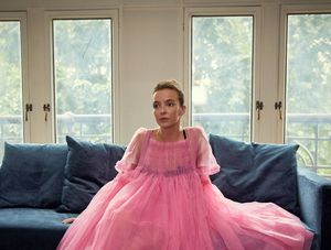 Dress, Pink, Gown, Clothing, Shoulder, Formal wear, hoopskirt, Fashion, Bridal party dress, Costume, 