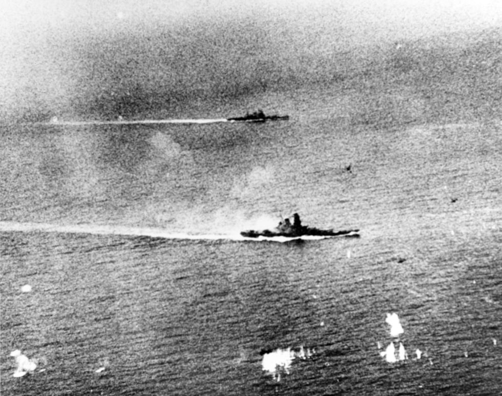 yamato tone chikuma battleship cruiser samar samuel roberts