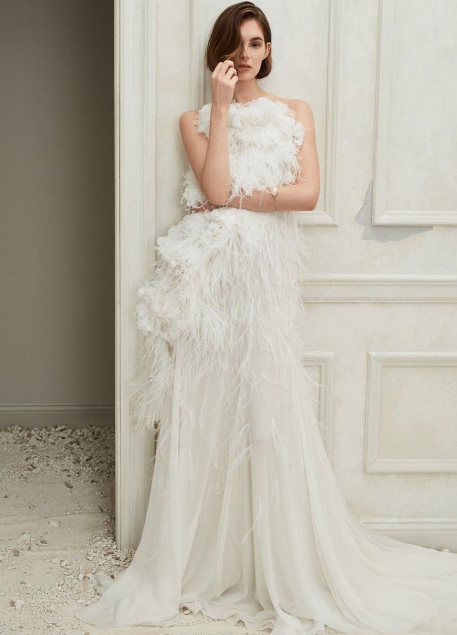 Gown, Wedding dress, Clothing, Dress, Shoulder, Fashion model, Bridal clothing, Bridal party dress, Photograph, Bride, 