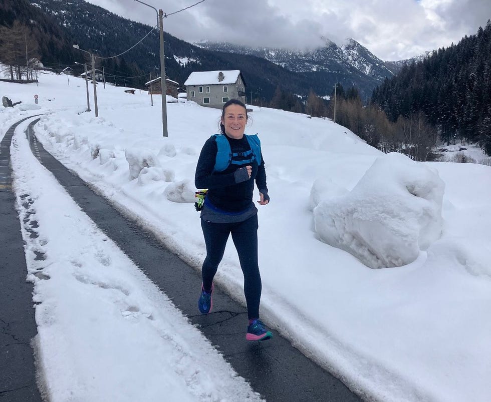 valentina carnevali durante uno dei suoi allenamenti in valmalenco