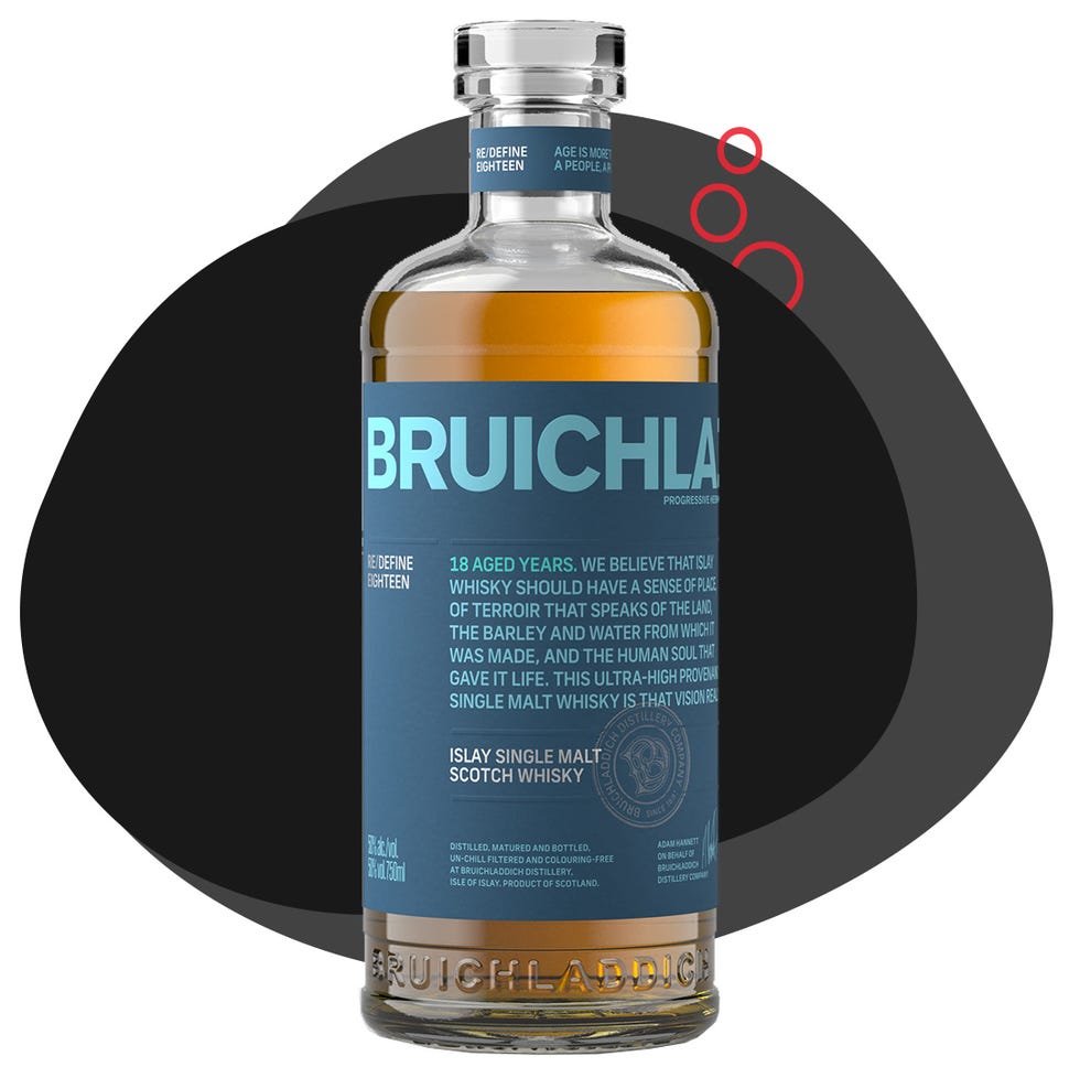 bottle of bruichladdich 18yearold scotch whisky