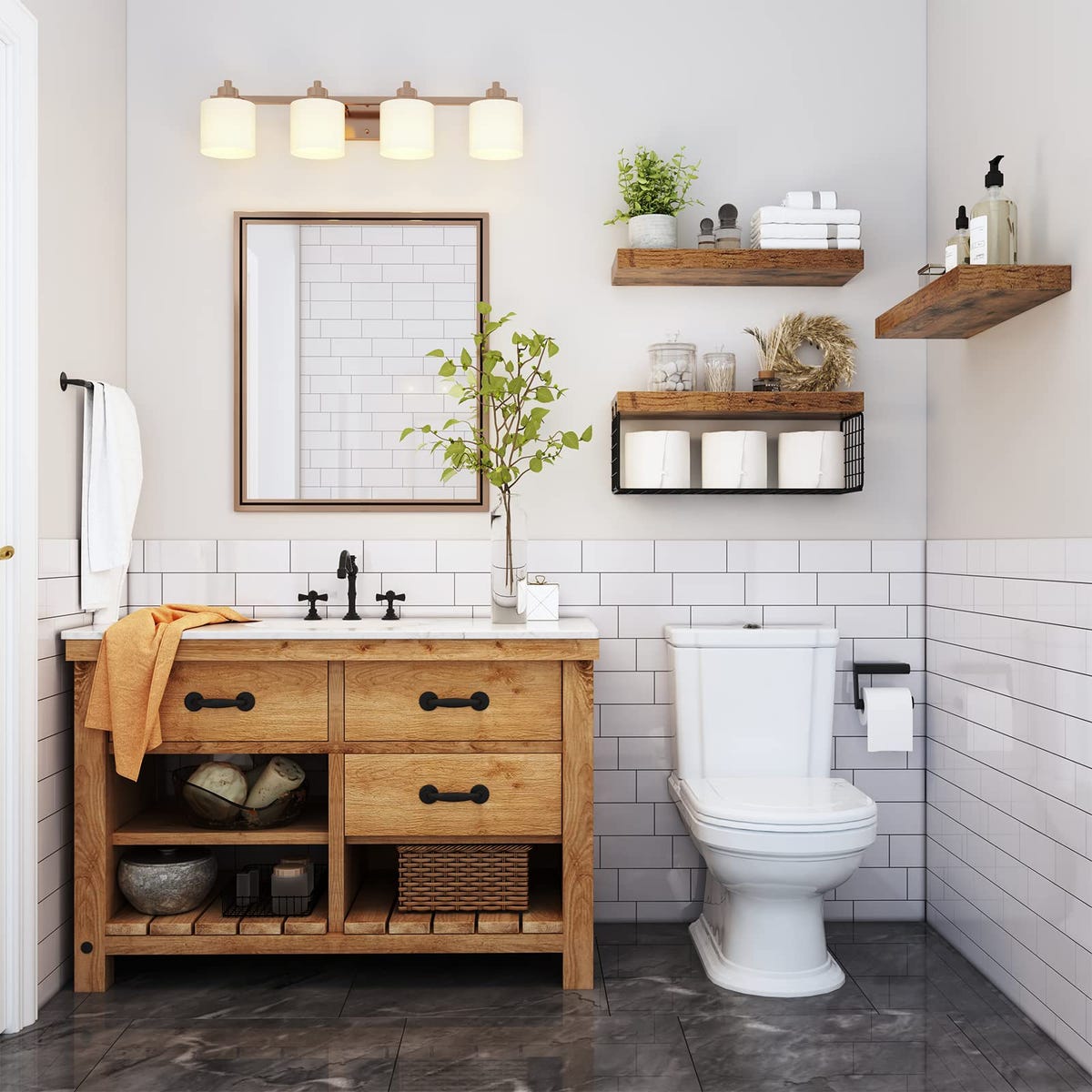 Towel shelf above toilet sale