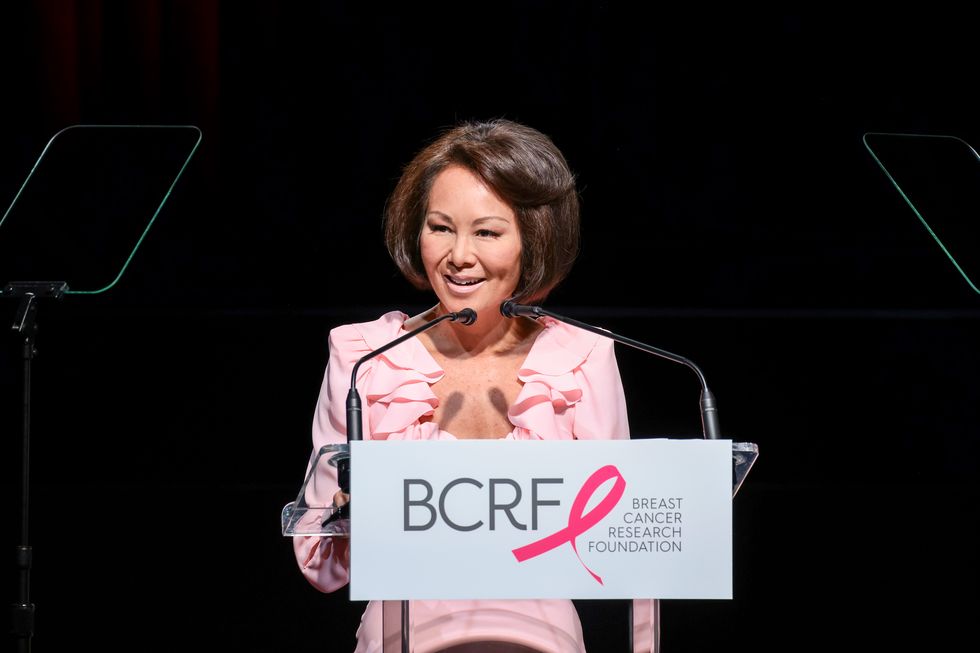 new york, new york october 20 alina cho speaks onstage during breast cancer research foundation bcrf new york symposium awards luncheon at new york hilton on october 20, 2023 in new york city photo by dimitrios kambourisgetty images for bcrf