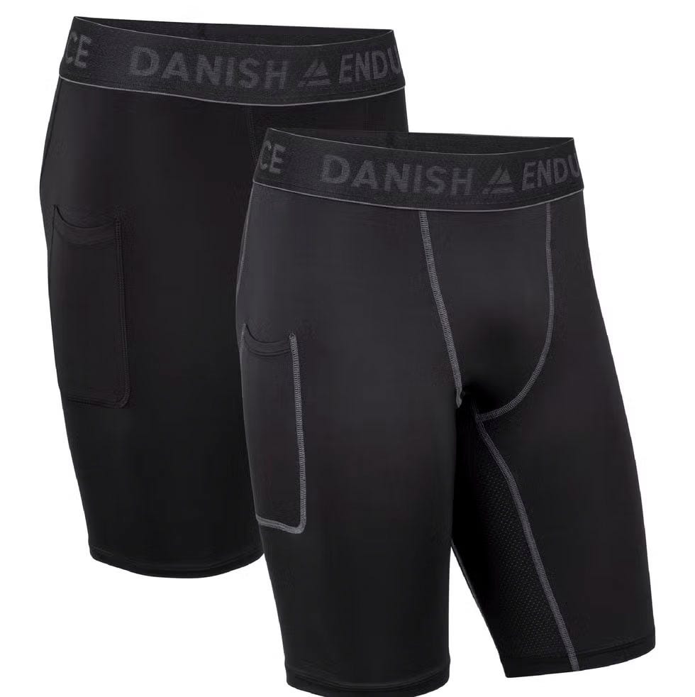 mallas cortas de hombre para correr danish endurance de color negro