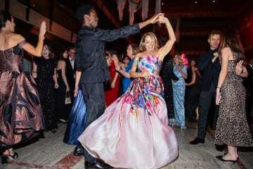 new york, new york october 24 l r calvin royal iii and katie couric dance during the american ballet theatre fall gala at david h koch theater at lincoln center on october 24, 2023 in new york city photo by dimitrios kambourisgetty images for american ballet theatre