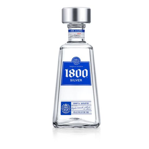 a bottle of 1800 silver tequila