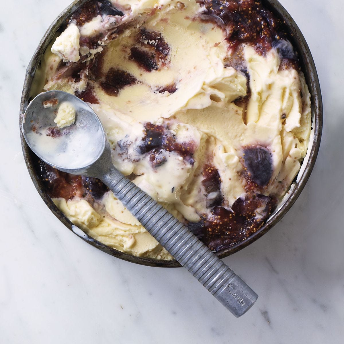 fig, ricotta and rosemary ice cream