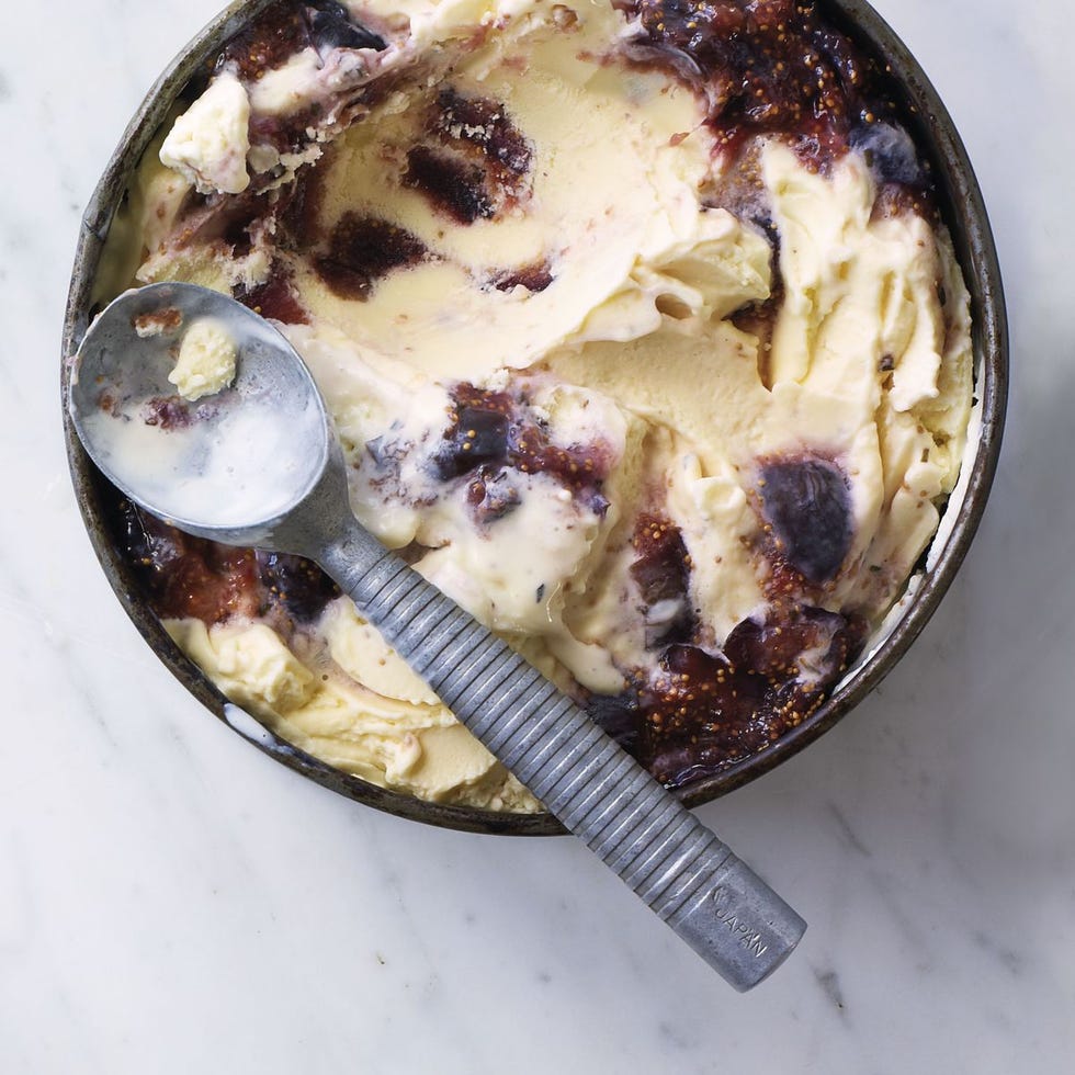 fig, ricotta and rosemary ice cream