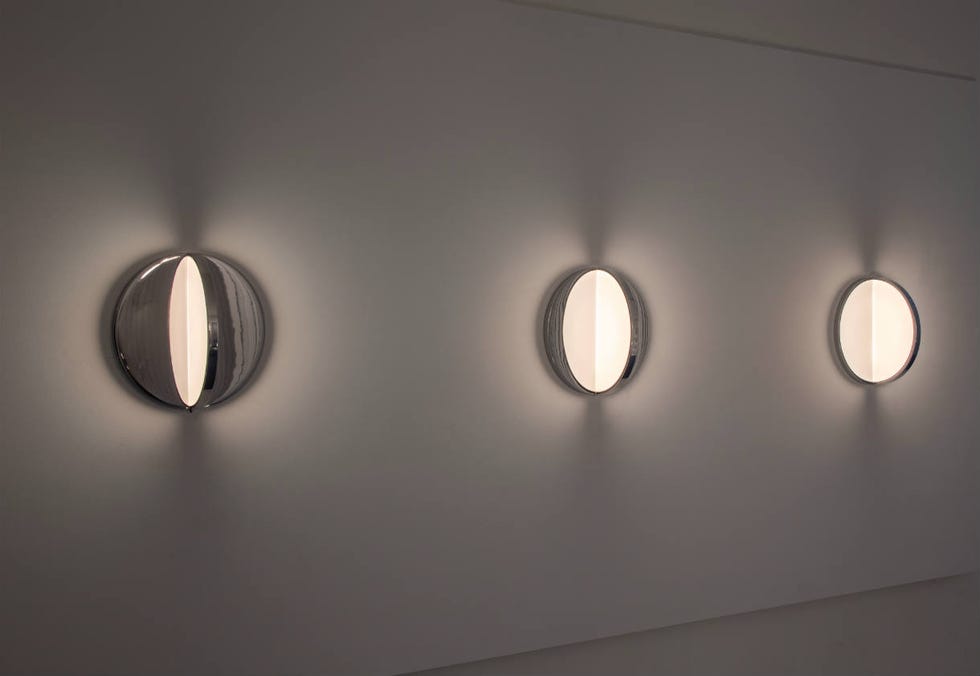 Lighting, Ceiling, Light, Light fixture, Wall, Ceiling fixture, Fluorescent lamp, Metal, Sconce, Circle, 