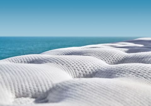 Blue, Sand, Sky, Natural environment, Bed sheet, Sea, Azure, Dune, Water, Ocean, 