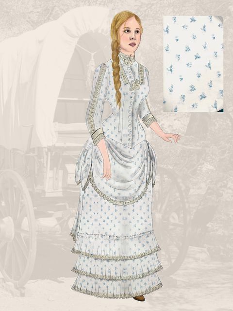 janie bryant costume  1883 elsa  floral dress