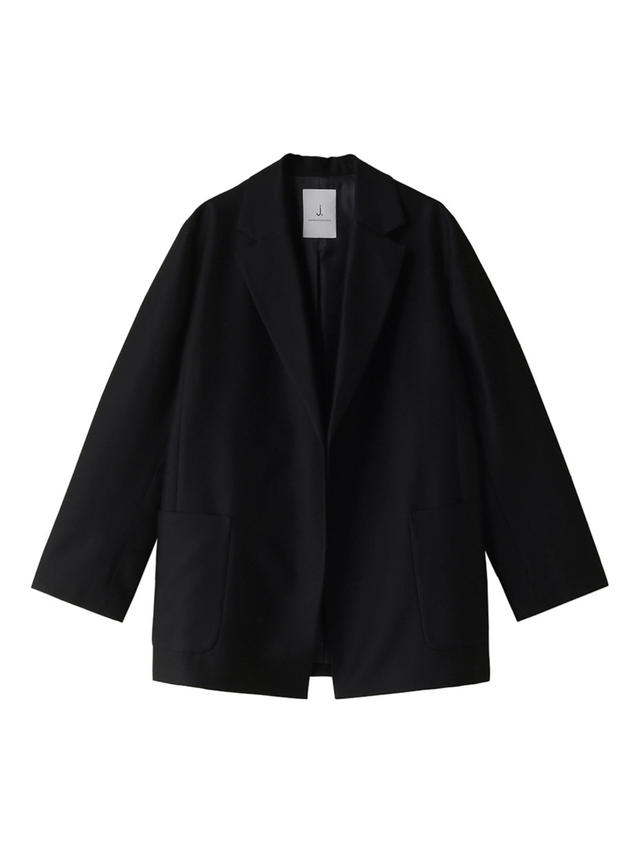 a black jacket with a white button