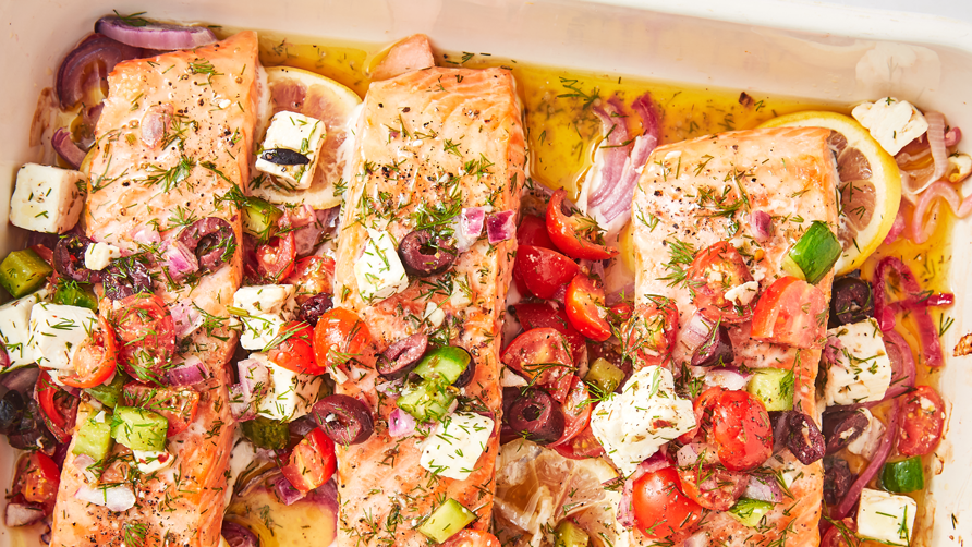 preview for This Greek Salmon Is As Beautiful As It Is Delicious