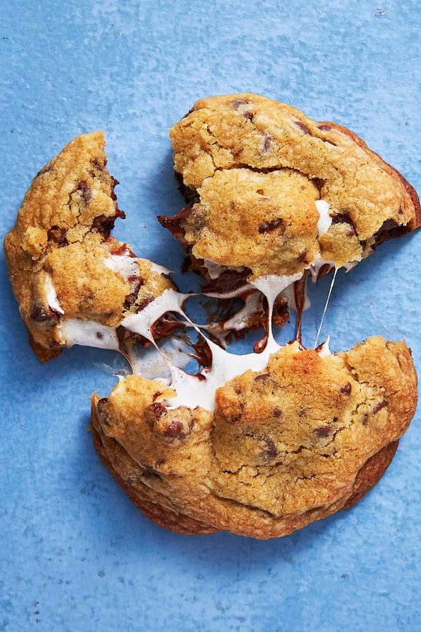 s'mores stuffed cookies