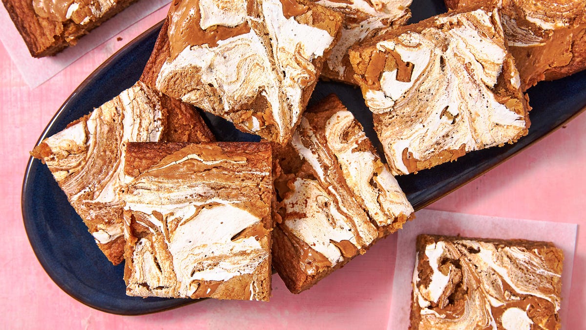 Video player poster image preview for Fluffernutter Blondies Upgrade The Sandwich In The Most Decadent Way Possible!