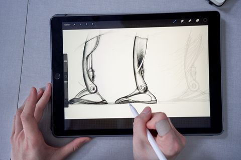 Ipad, Tablet computer, Electronic device, Technology, Drawing, Gadget, Hand, Computer, Design, Illustration, 