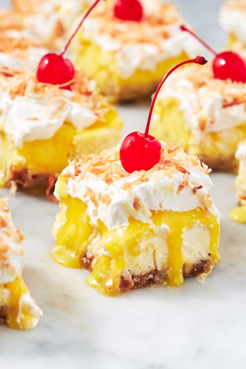 pina colada cheesecake bars