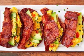 Bacon Weave Breakfast Tacos - Delish.com