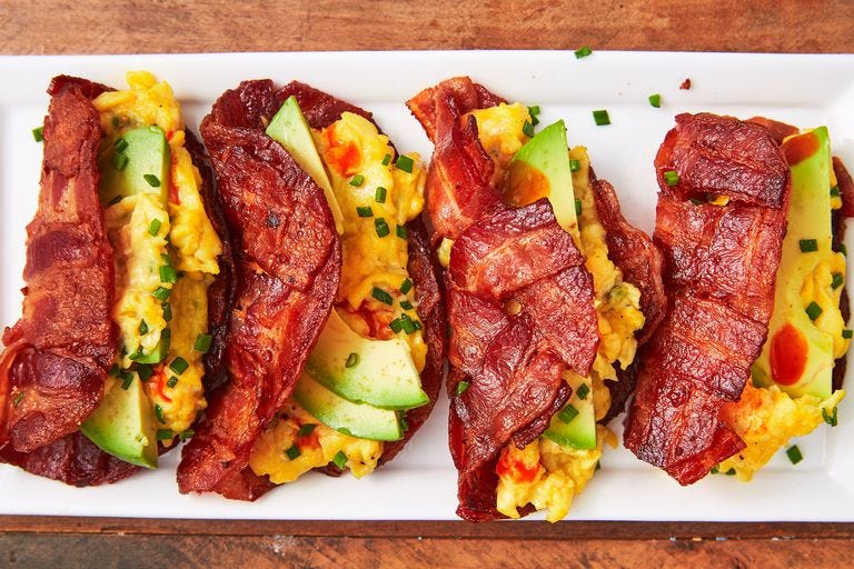Bacon Weave Breakfast Tacos - Delish.com